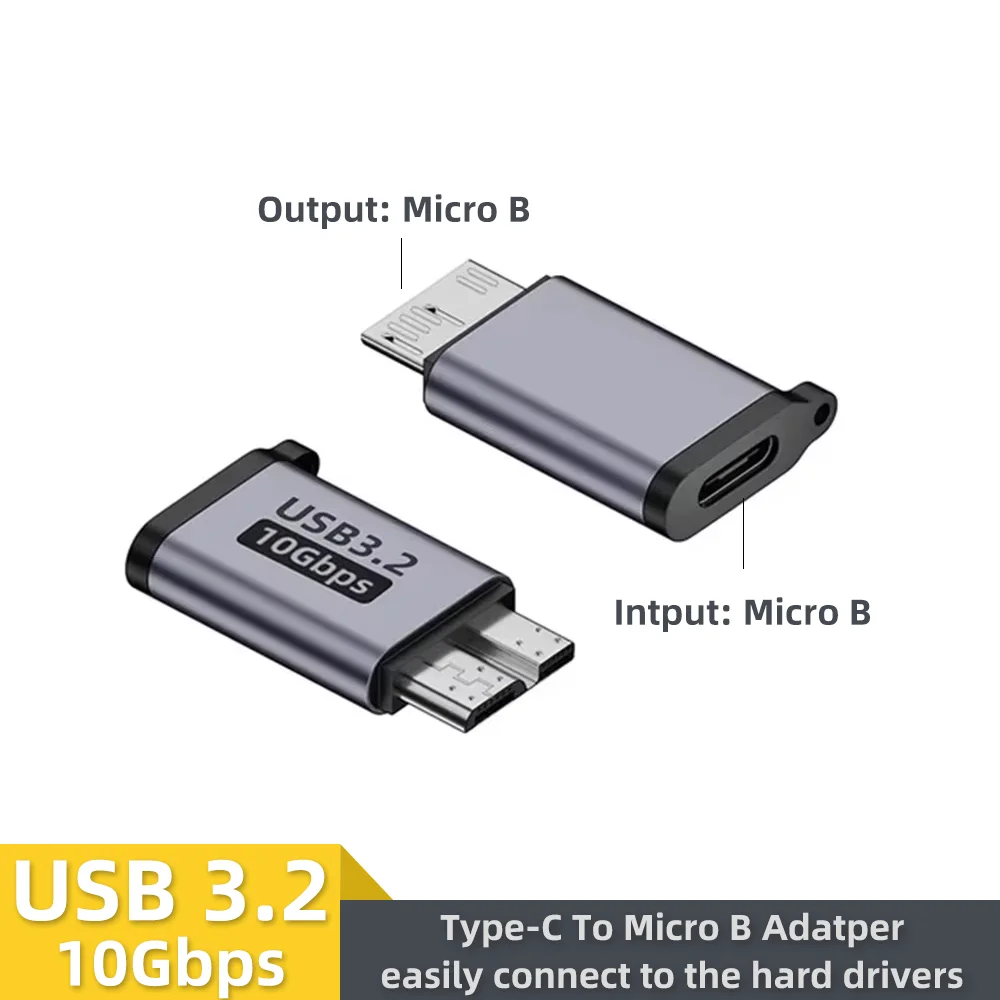 Adaptador USB C 3,0 Micro B macho a tipo C hembra, conector tipo C a Micro B para ordenador portátil, caja de disco duro externo Samsung S5