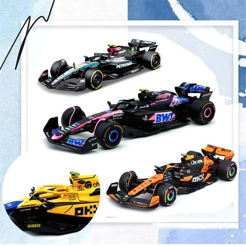 Bburago 1:43 Mercedes W15 F1 Racing Red Bull Racing RB20 # Статическая имитация автомобиля из альпийской формулы, литая под давлением модель автомобиля из сплава, подарки