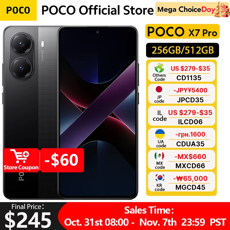 【Marca +】POCO X7 Pro Smartphone Dimensity 8400-Ultra 6,67" 120Hz Pantalla AMOLED 90W HyperCharge 6000mAh NFC Xiaomi HyperOS