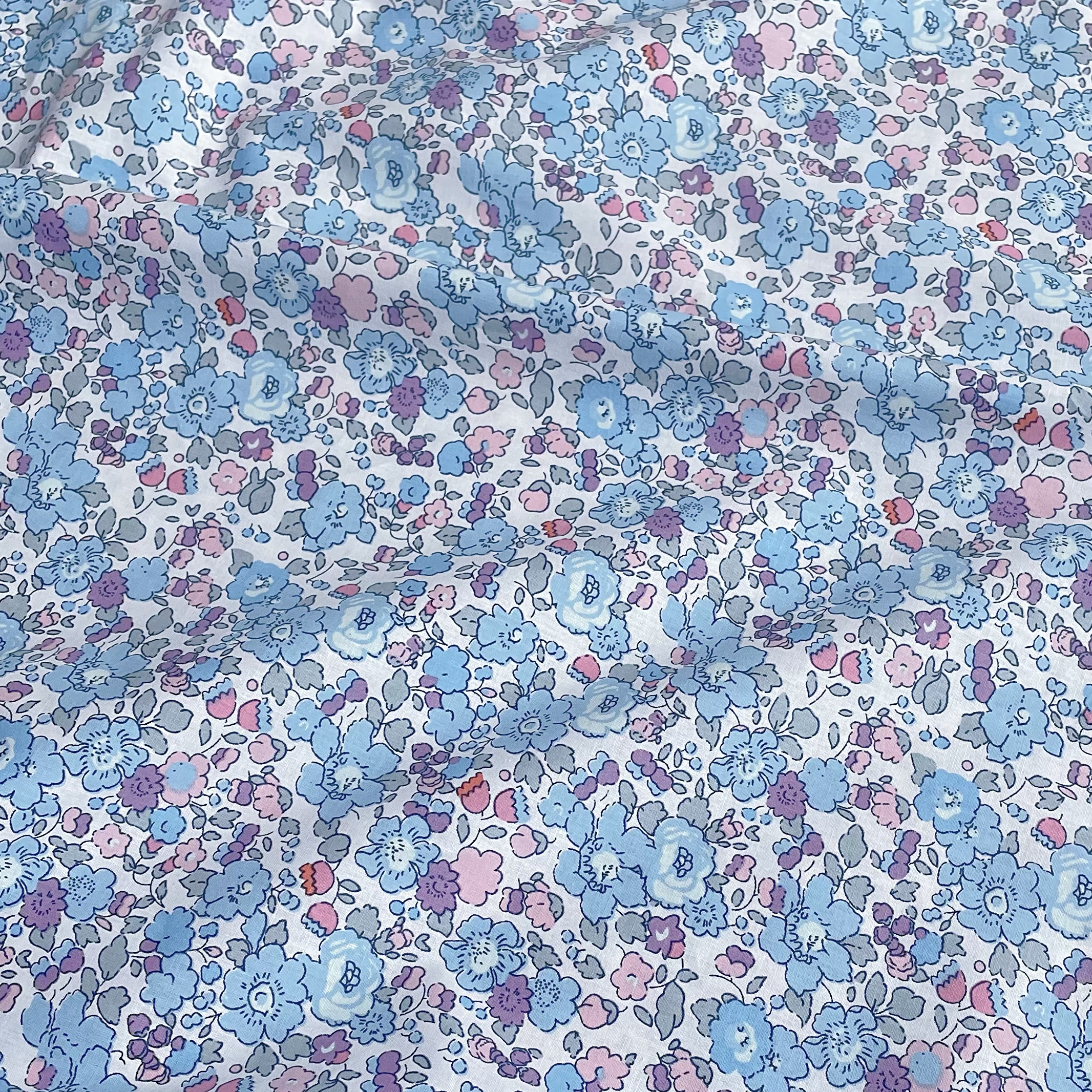 Betsy azul 100% algodão popeline 60s design original tecido impressão digital para costurar vestidos de pano saia crianças designer