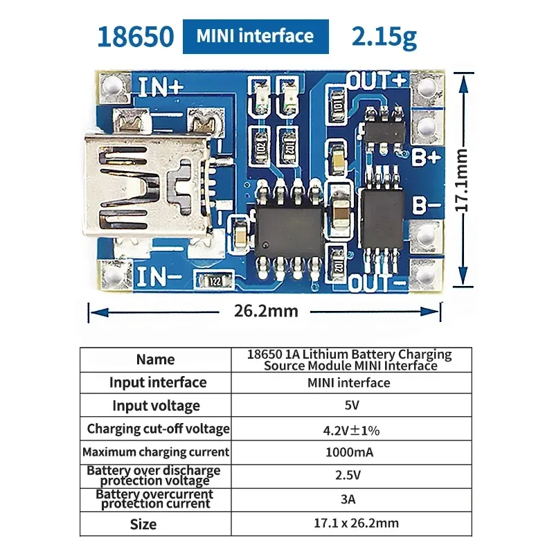 10 шт. Micro/TYPE-C/MINI USB 5 В 1A 18650 TP4056 модуль зарядного устройства для литиевой батареи зарядная плата с защитой двойные функции