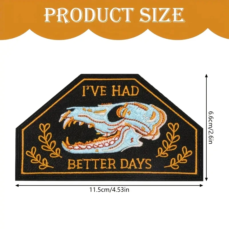 1PC I've Had Better Days Gestickter Aufnäher Retro Cartoon Abzeichen DIY Geschenk Eisen auf Patches für Kleidung Kappe Tasche Jacke Trucker Hut