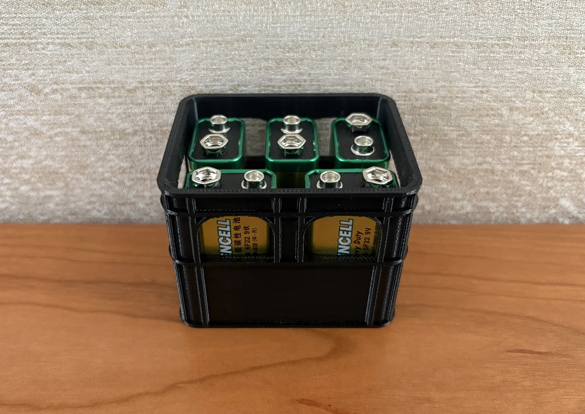 3D Printed Battery Storage Box DIY Beer Crate No. 5 Aa No. 7 Aaa 9V Battery Stackable Storage Basket Storage Box