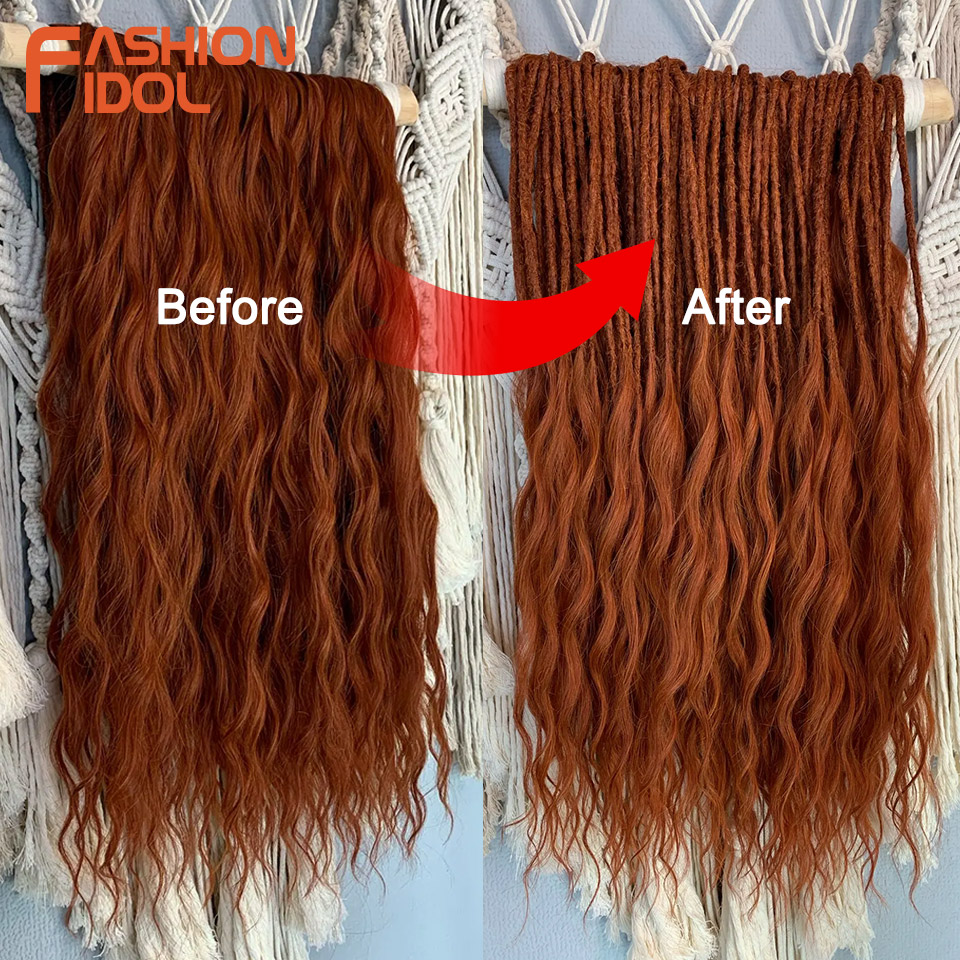 ファッションアイドルオレンジツイストかぎ針編みヘア合成ディープウェーブ編組ヘアエクステンション 24 インチウォーターウェーブヘア耐熱ファイバー
