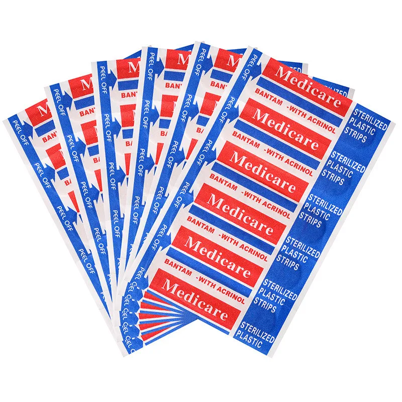 100 teile/los Vliesstoff Pflaster Notfall Erste Hilfe Bandagen Gips Streifen Wundauflage Patch Woundplast