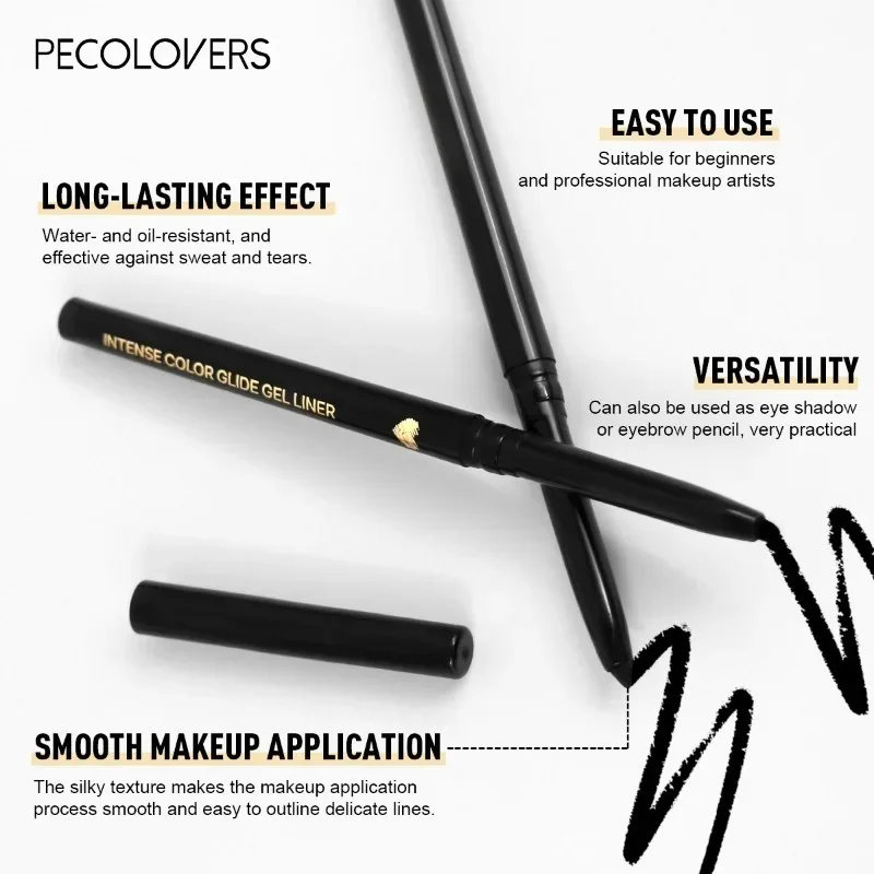 Matte Zijderups Eyeliner Gel Pen Waterdichte Niet-Smudge Sneldrogende Eyeliner Zwartbruine Oogschaduw Pen Make-Up