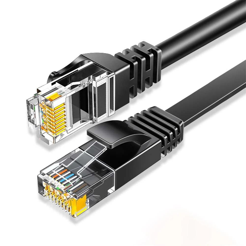 Cat 6 Ethernet Cable 1000M Network, Slim long Flat Internet LAN Patch Cord, Cat6 Solid High Speed weatherproof Cable for Router