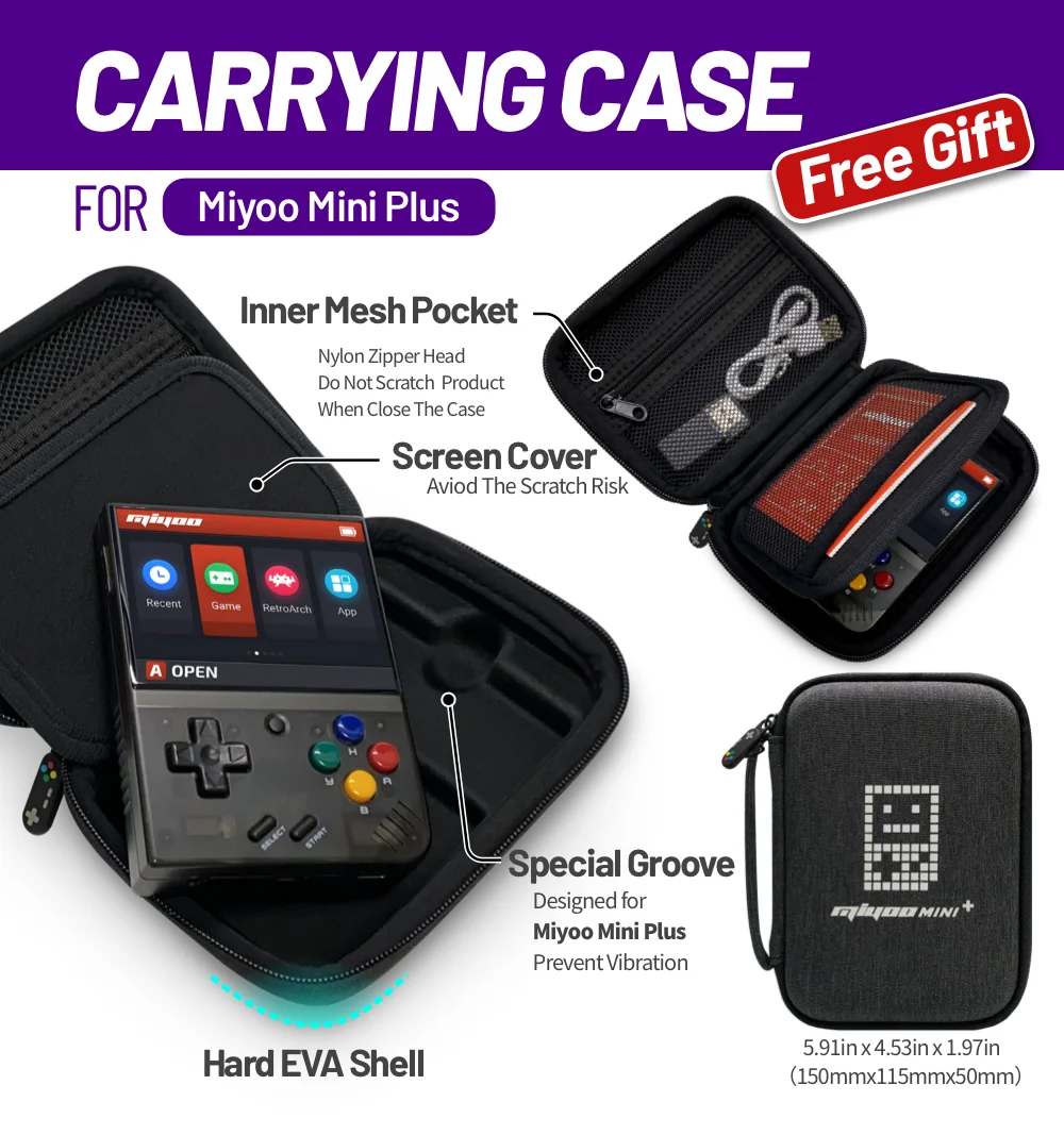 Miyoo Mini Plus Handheld Game Console, 3.5 Inch IPS 640x480 Screen, Support External TF Card, 3000mAh Battery