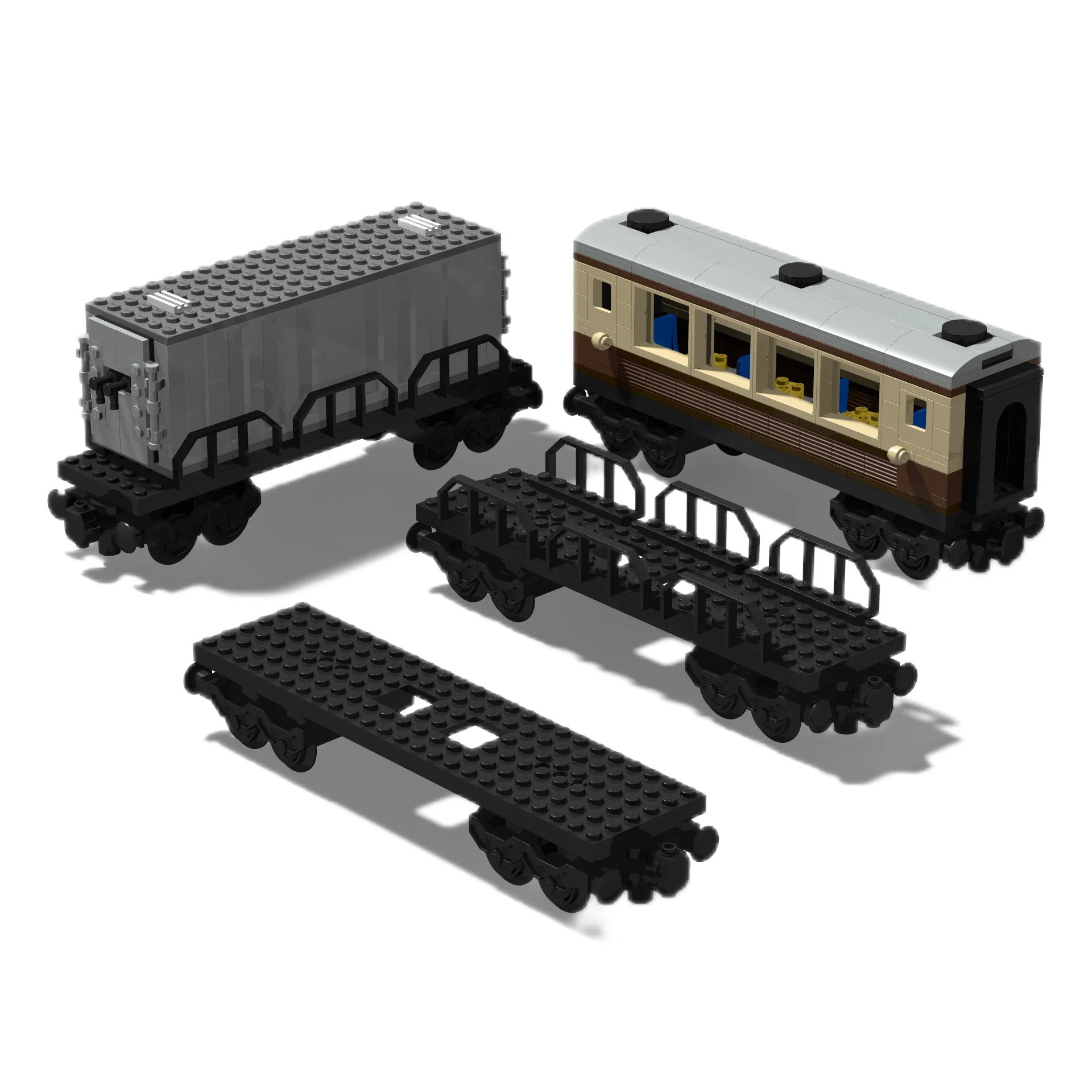 Stadstrein Technische bouwstenen 6x24 Basis Passagier Vrachttrein Magnetisch verbindingswiel Vervoer CreativeToys voor kinderen