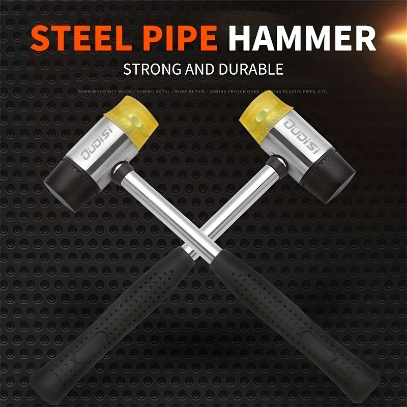 Martillo de goma de 1 pieza, equipado con medidor de mandril de anillo de madera para reparación y ajuste, martillo de instalación de goma, hamac de percusión