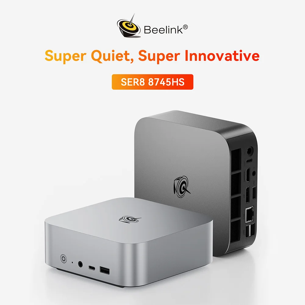 Beelink Mini PC SER8 Windows 11 Pro con AMD Ryzen 7 8745HS 32G DDR5 1T NVME PCIe4.0 SSD 2,5 Gbps USB4.0 computadora de juegos de escritorio