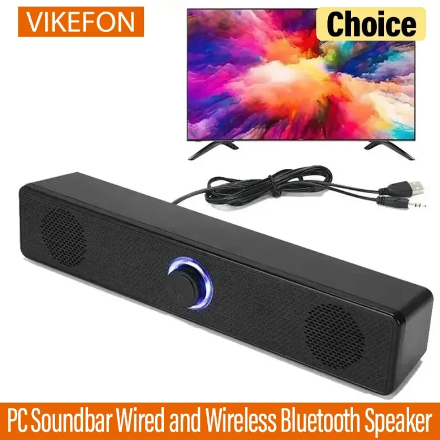 Soundbar wireless Bluetooth e PC Altoparlante cablato Soundbar alimentato tramite USB per TV Pc Laptop Gaming Home Theater Sistema audio surround