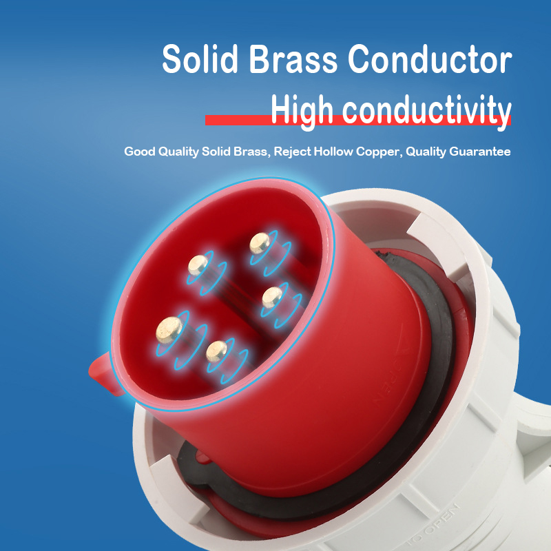 Plugue e soquete industriais impermeáveis, Soquete masculino e feminino, Marine and Motor Homes, IP67, 16A, 32A, 3Pin