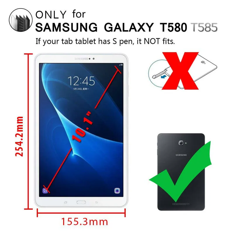 Ốp Lưng Dành Cho Samsung Galaxy Tab A 10.1 360 Xoay Đứng Dành Cho Galaxy Tab A6 10.1Inch 2016 SM-T580 t585 T587 Máy Tính Bảng Bao