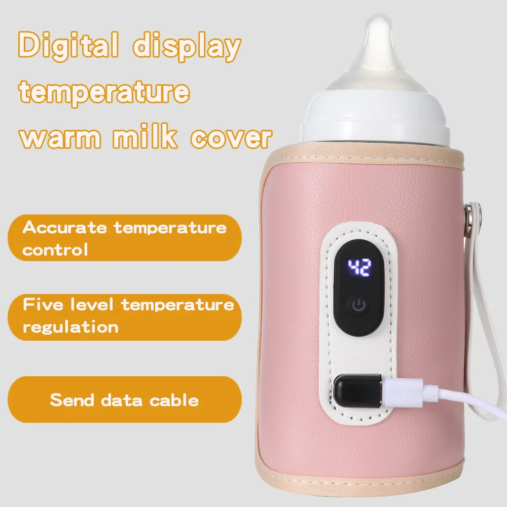 USB-babymelkfles thermische tas Universeel digitaal display Voedingsflessenverwarmer Draagbare babymelkwarmtehouder voor op reis