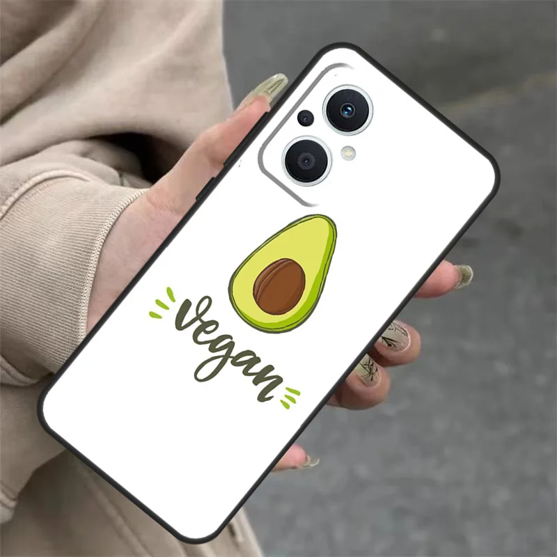 Casing VEGAN kutipan VEGAN LOVE VEGGIE untuk OPPO Reno 11 11F 10 Pro 4Z 5Z 8T 5 6 7 8 Lite OPPO Find X5 X6 Pro X2 X3 Lite sampul