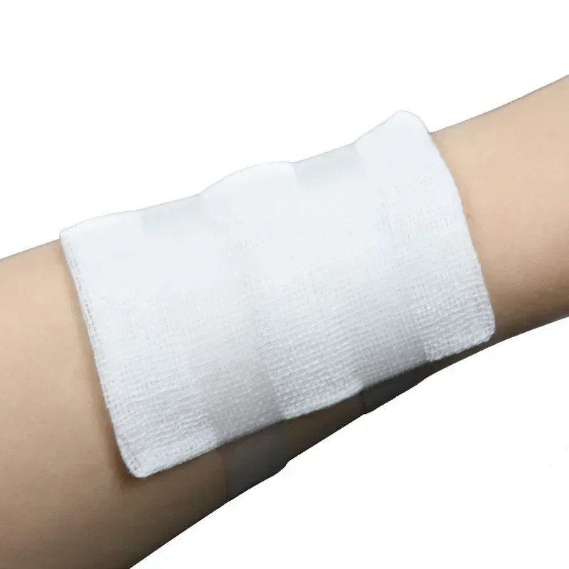 10 pçs/saco 5x7cm/6x8cm/8x10cm estéril médica gaze almofada suprimentos de cuidados com feridas almofada de gaze algodão primeiros socorros à prova dwaterproof água curativo