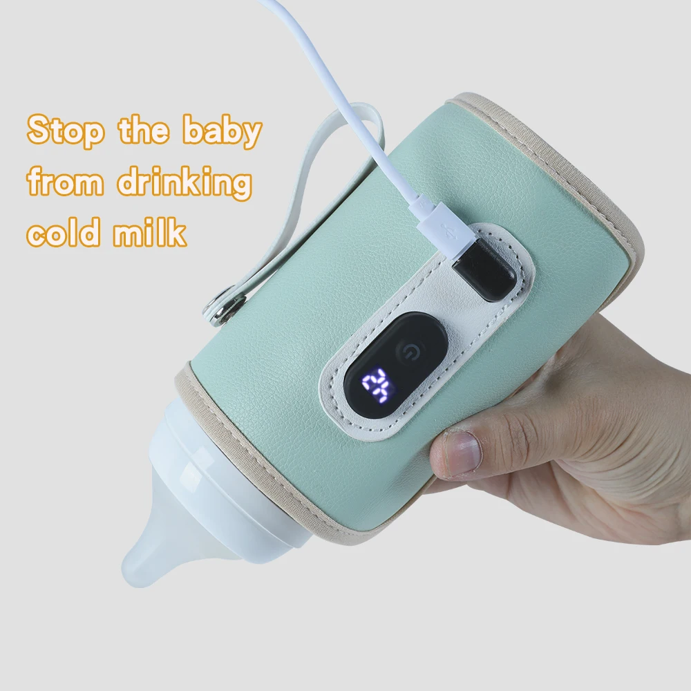 USB-babymelkfles thermische tas Universeel digitaal display Voedingsflessenverwarmer Draagbare babymelkwarmtehouder voor op reis