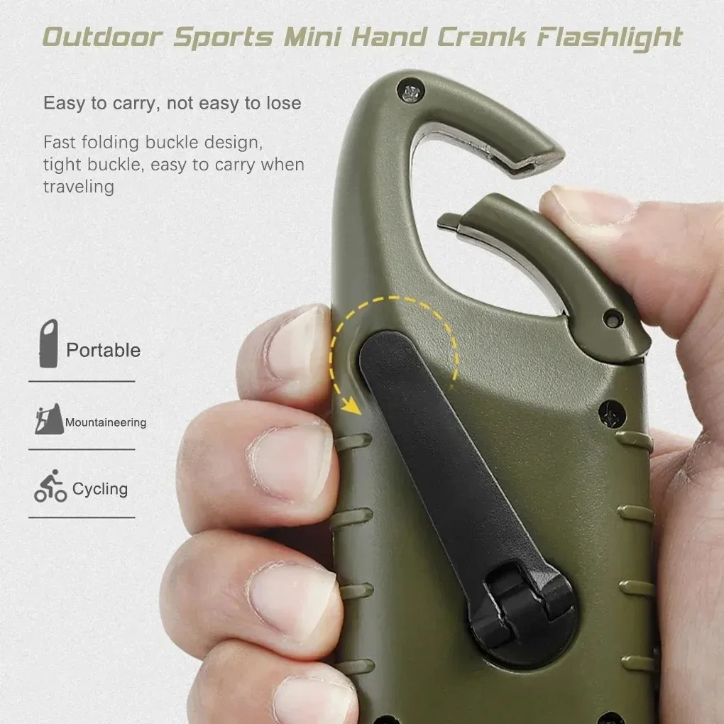 Outdoor LED Hand Pressing Dynamo Solar Crank Power Flashlight Torch Light Hand Press Crank Camping Lamp Light for Outdoor Home