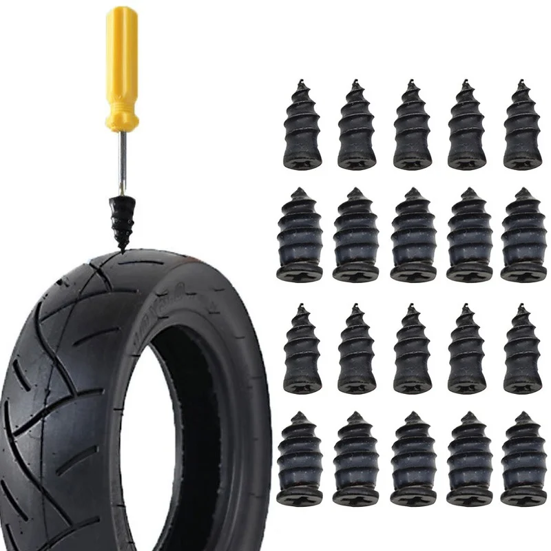 Kit de reparación de neumáticos de rueda de bicicleta y motocicleta, tapón de clavo de goma, sello de tira de reparación de pinchazos, 10 paquetes