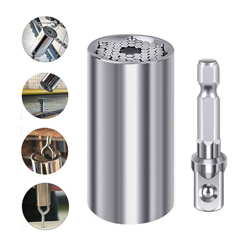 Llave dinamométrica Universal, taladro eléctrico, casquillo de trinquete, llave mágica, herramientas manuales múltiples, juego de cabezales de 7-19mm, funda de enchufe