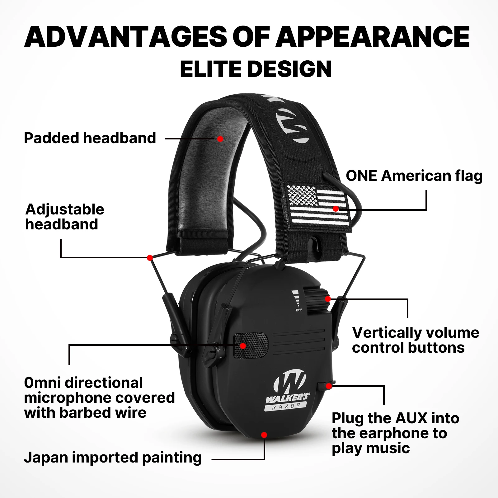 Military Tactical Electronic Shooting Earmuffs Outdoor Hunting Sound Pickup Noise Reduction Protection Hearing Headset NRR 23dB
