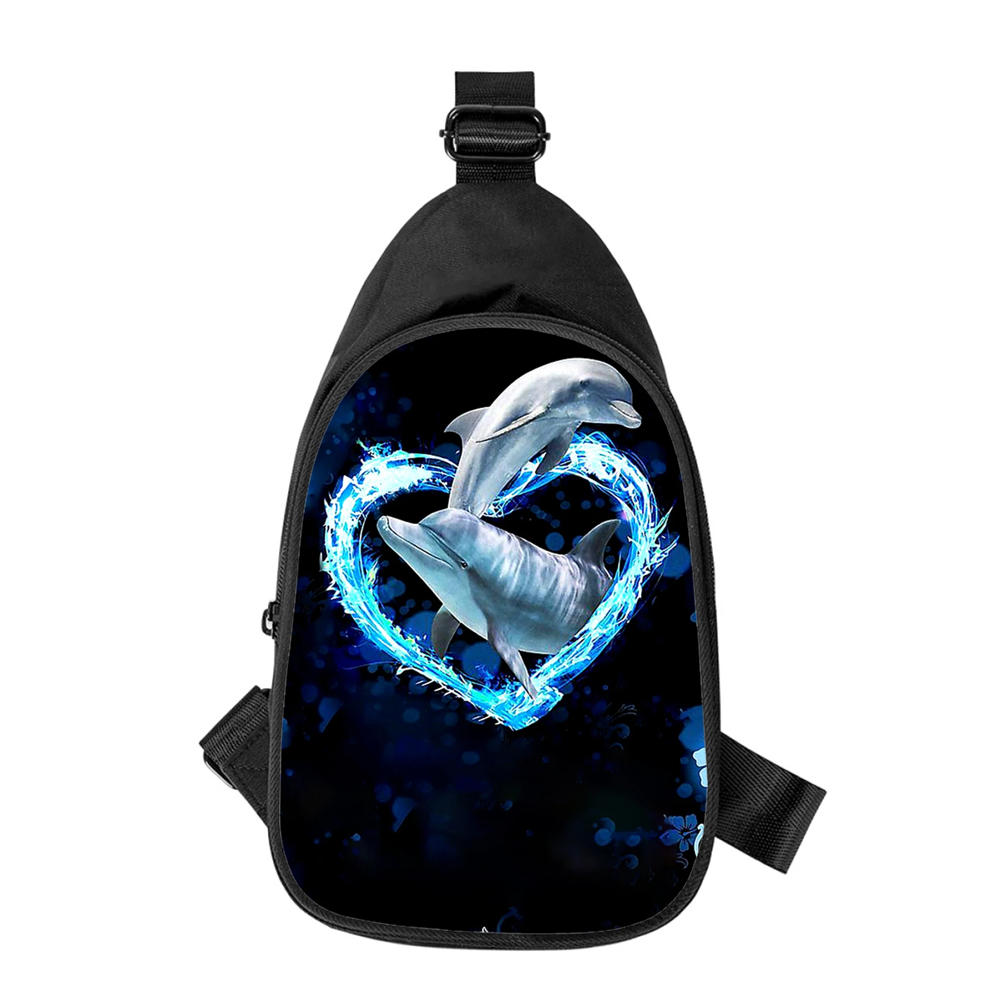 Delphin Tier 3D-Druck neue Männer Kreuz Brusttasche diagonal Frauen Umhängetasche Ehemann Schule Taille Pack männliche Brust Pack