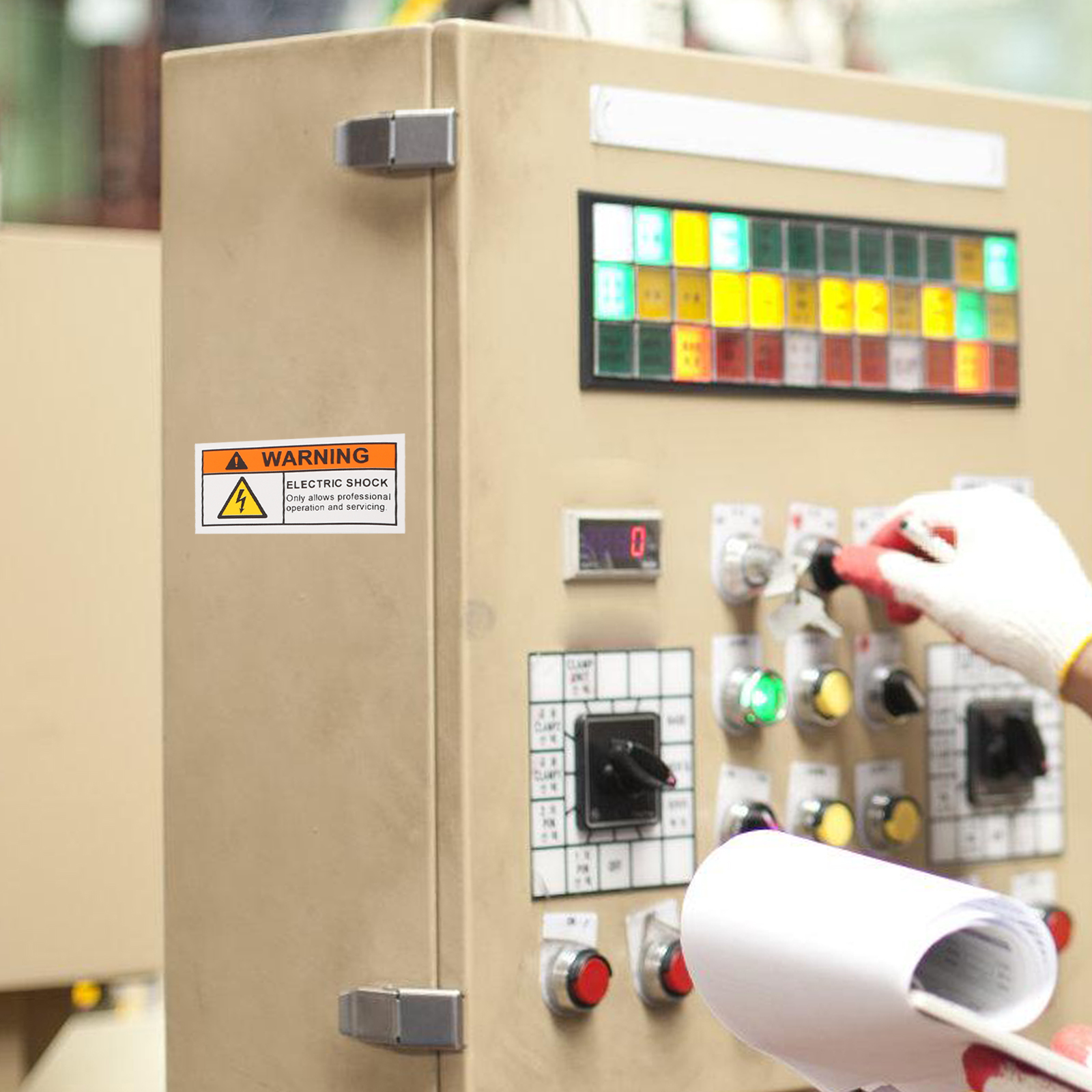 自己粘着性の電気ショックサイン,PVC,電気製品,4個