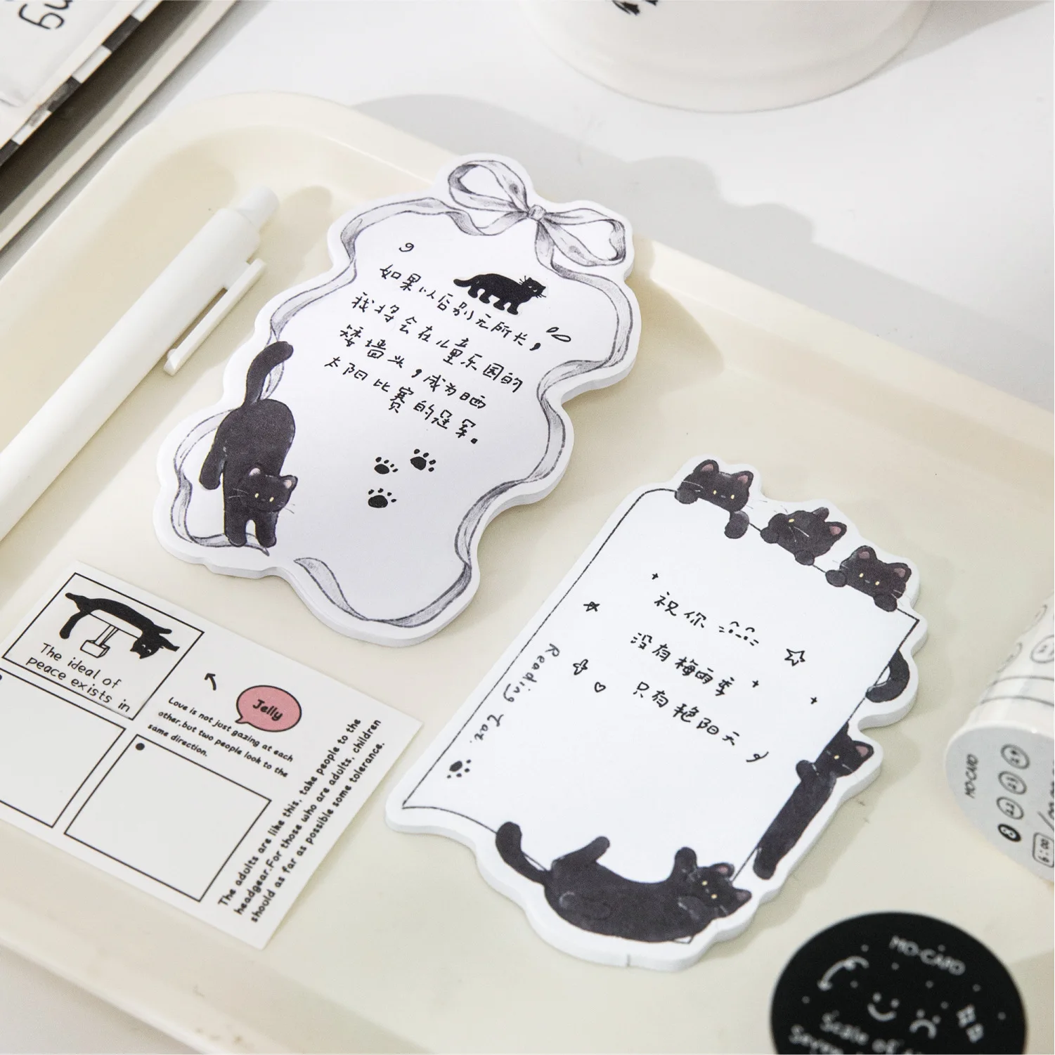 4style 30sheets cute little black cat creative sticky note memo material paper DIY handmade scrapbook background decor paper