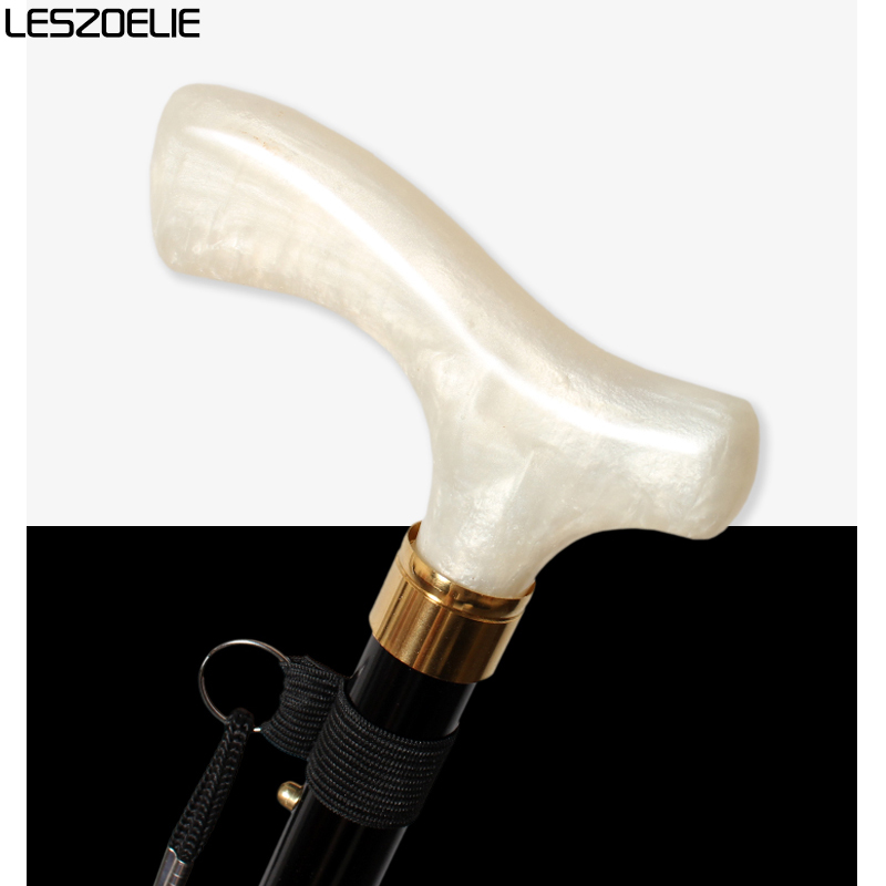 男性と女性のための調整可能な樹脂ハンドル,85〜95cm,黒,アルミニウム合金,高級ウォーキングアクセサリー,折りたたみ式,エレガント,ウォーキング
