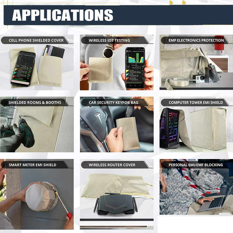 Faraday Fabric RFID Shielding Block WiFi/RF Anti-Radiation Conductive Magnetic Copper/Nickel EMF Cloth Anti Signal Interfer