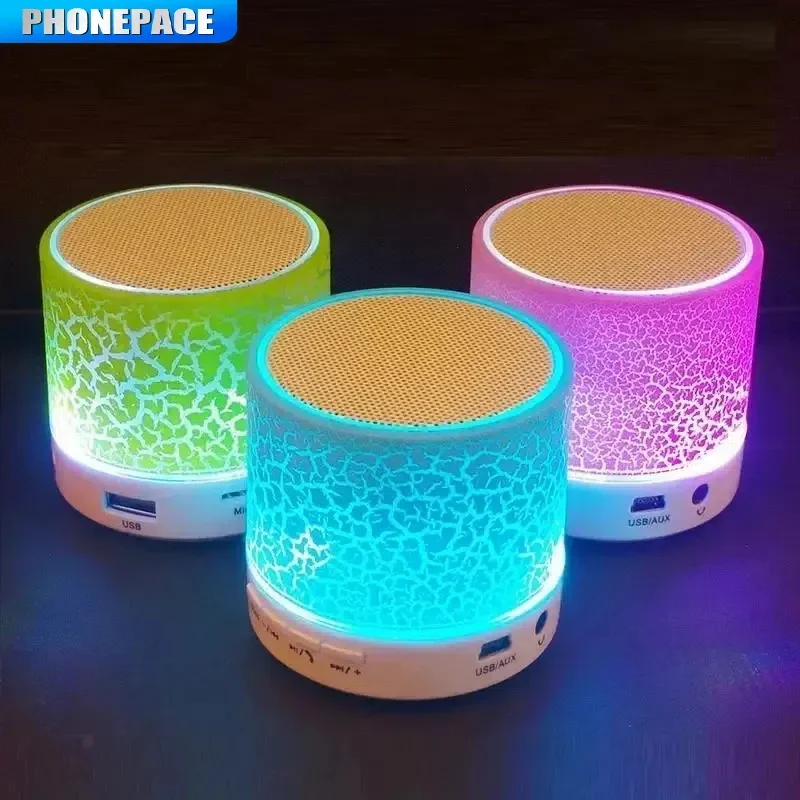 Głośnik Bluetooth PHONEPACE A9 Mini z efektem pękniętego LED, obsługą kart SD, USB, subwooferem, przenośny odtwarzacz MP3, kolumna dźwiękowa do PC, telefonu komórkowego itp.