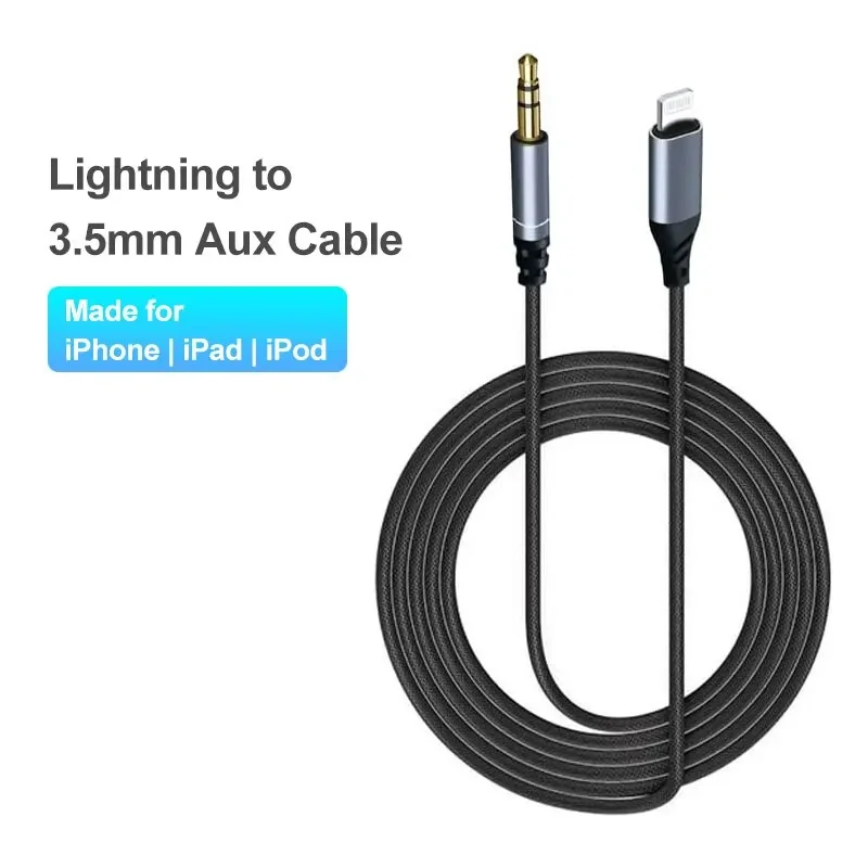 Relâmpago para 3.5mm jack aux cabo 8pin para aux 3.5mm adaptador de fone de ouvido cabo de áudio conector divisor para iphone alto-falante do carro