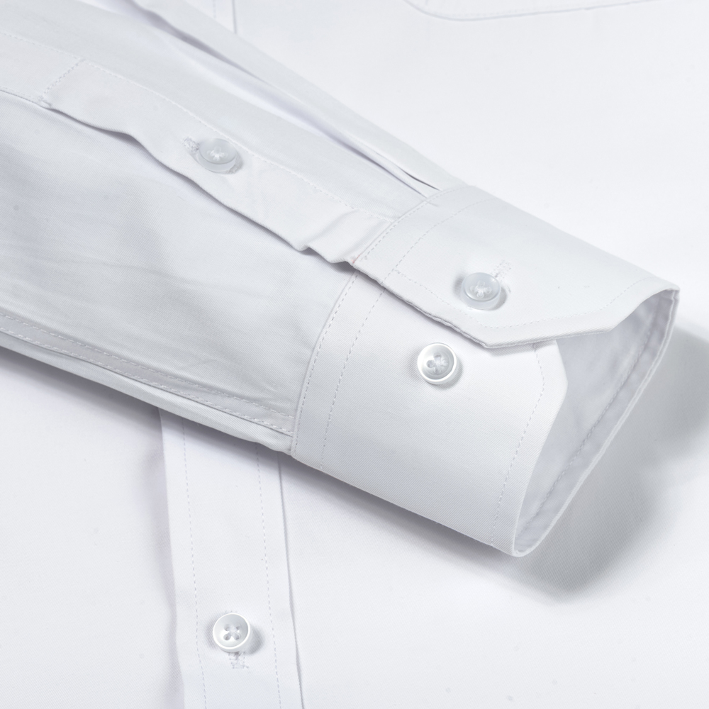 Camisa de manga larga para hombre, cuello Mao, bolsillo de parche único, camisas de vestir casuales inteligentes, ajuste estándar, negocios y oficina