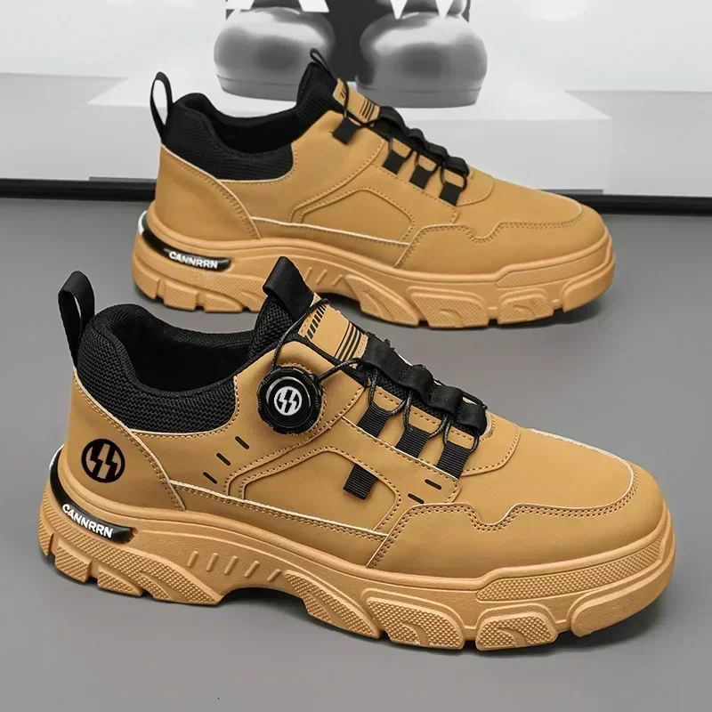 Zapatos informales de otoño para hombre, zapatillas de deporte de cuero para hombre, cómodos y suaves zapatos de tabla de Wark para hombre, zapatos de plataforma para hombre Кроссо ти...