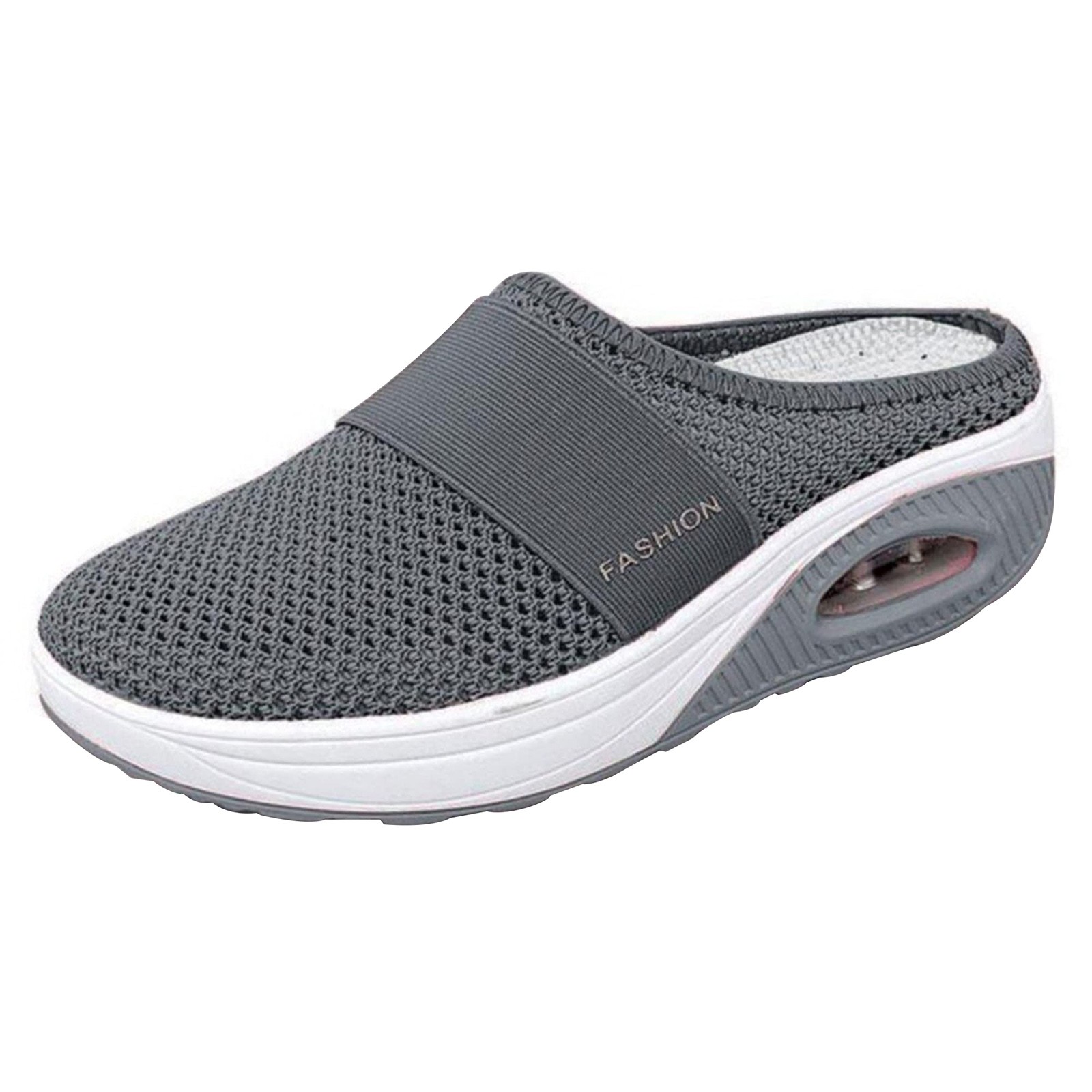 Sandales de marche à enfiler pour femmes, chaussures décontractées en maille respirante, chaussures en tricot avec soutien de la voûte plantaire, semelle souple épaissie