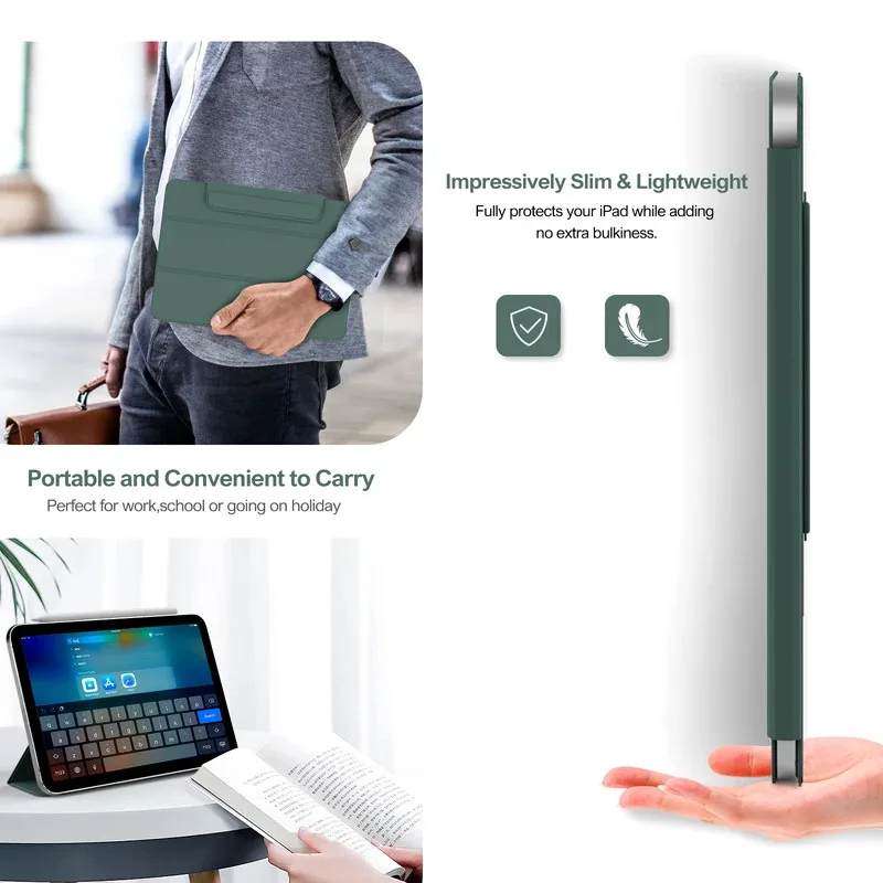 Para 2025 ipad11 a16 10 10.9 2022 pro 11 12.9 Polegada caso magnético ipad air4 5 10.9 mini 6 8.3 Polegada com capa magnética destacável