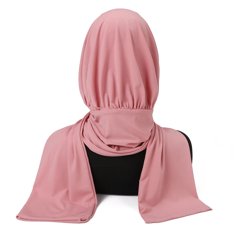 Pronto para usar prendedor instantâneo hijab para mulheres muçulmanas cobertura completa cabeça envolve cachecol islam turbante bonés turbante mujer