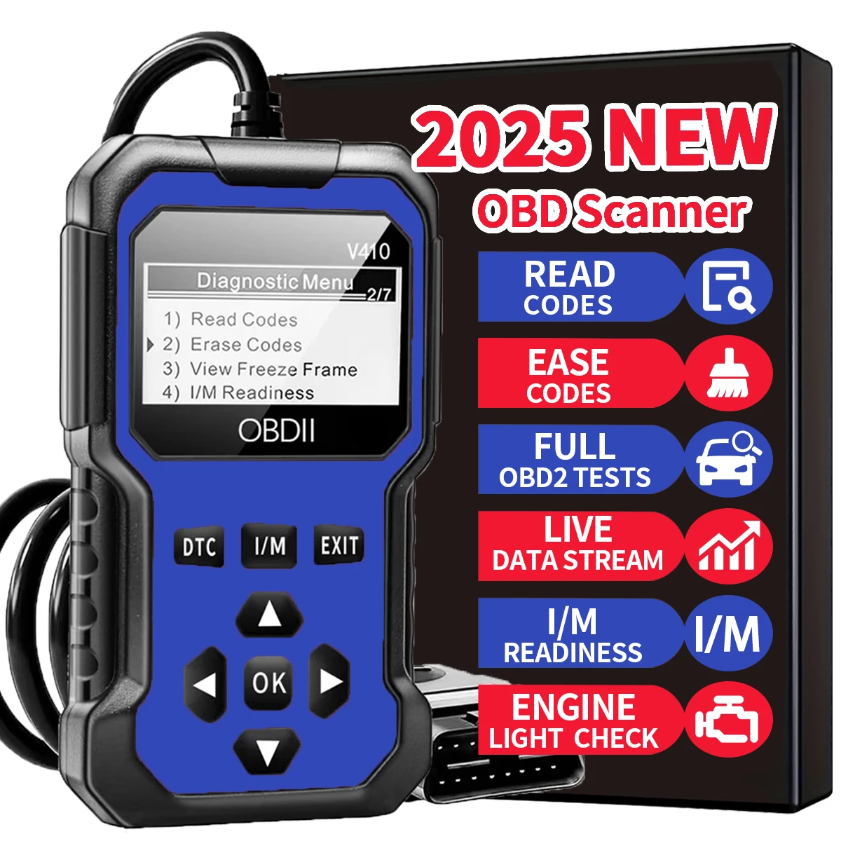 Scanner Obd2 pour voiture, outil de Diagnostic, lecteur de Code, lecteur de Code de défaut du moteur, peut diagnostic de tous les protocoles Obd Ii, voitures depuis 1996, outil de numérisation
