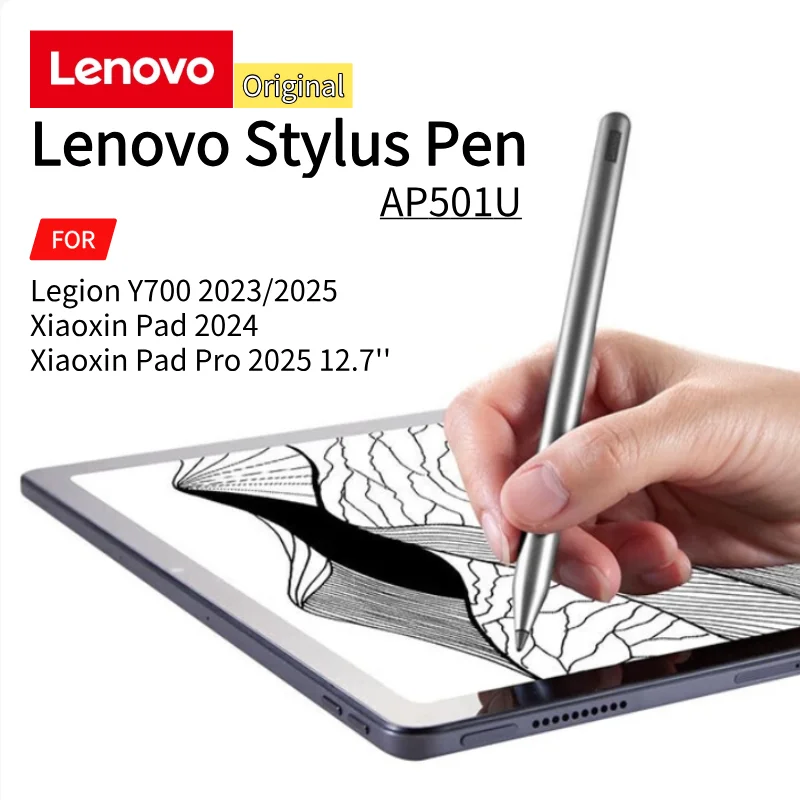 Lenovo caneta stylus original para tablet legion y700 2023/2025 xiaoxin pad 2024 typec carregamento canetas de desenho magnético rejeição de palma