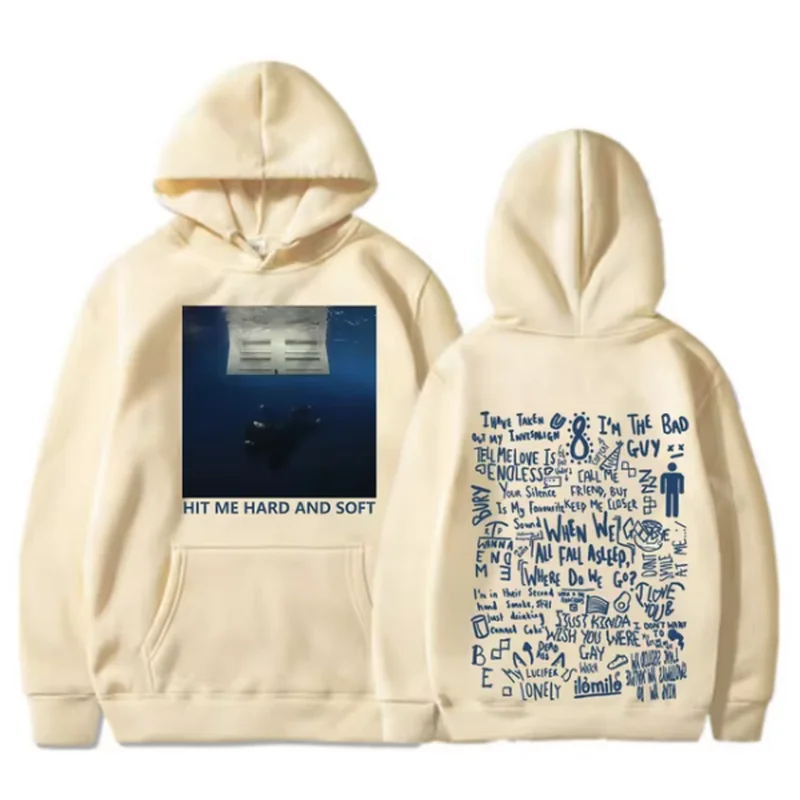 Hit Me-Sudadera con capucha de Billie para hombre, ropa deportiva informal, dura y suave, Tour, 2024