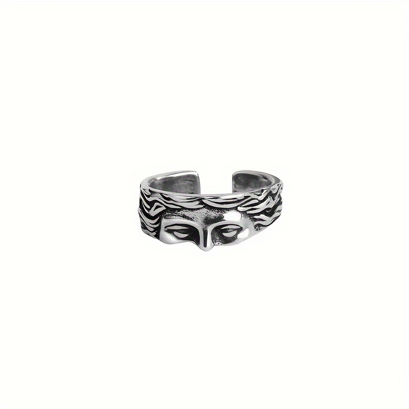 Ringe für Männer, kreativer Venus-Maskenring, Retro-Thai-Silber-Relief mit verstellbarem Öffnungsring, Geständnisgeschenk