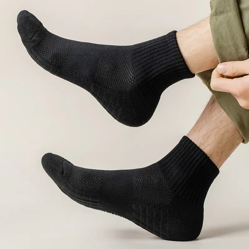 10/6/5/3/1 pares de calcetines deportivos de suela gruesa que absorben la humedad con parte inferior acolchada, perfectos para correr y deportes profesionales