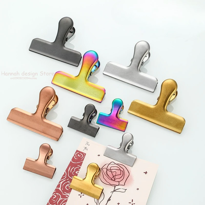 Hermosos Clips de resorte, lujoso Clip de Metal dorado rosa, organizador de papel, papelería para estudiantes y profesores, suministros escolares y de oficina
