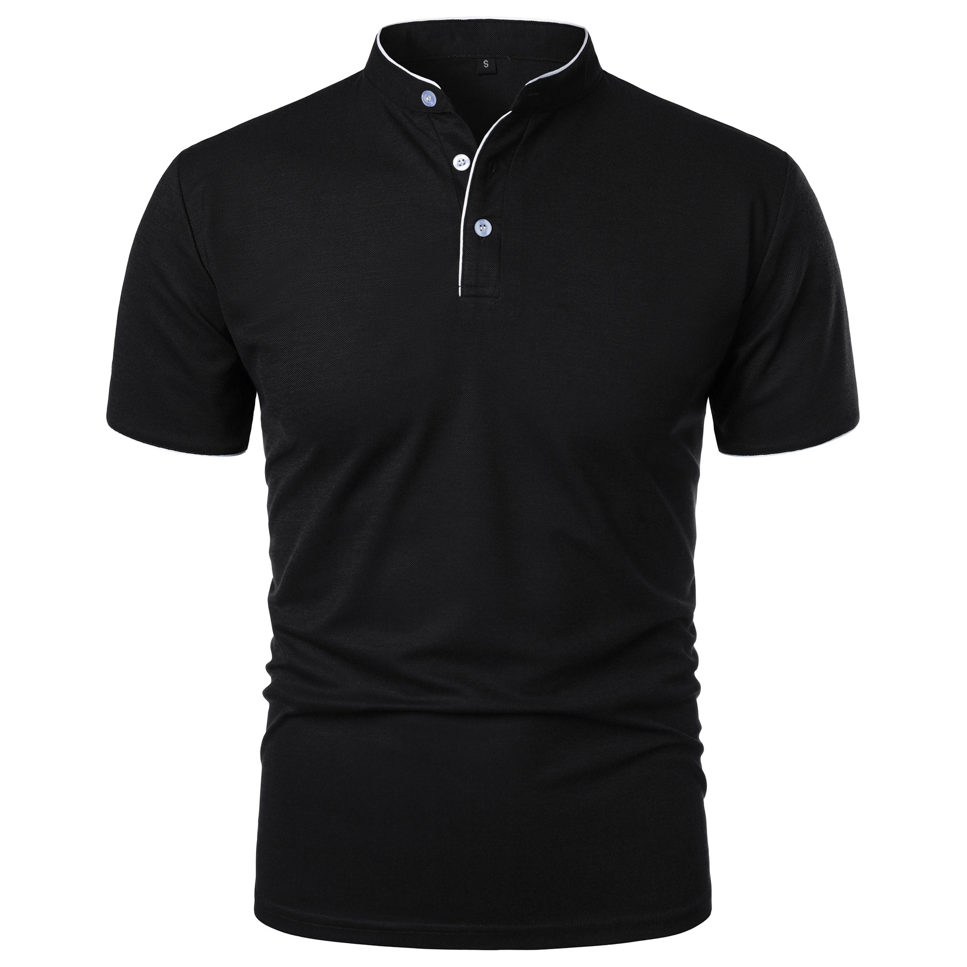 Camisetas con cuello de manga corta para hombre, Polo informal de Color sólido, Top básico holgado y transpirable a la moda, verano