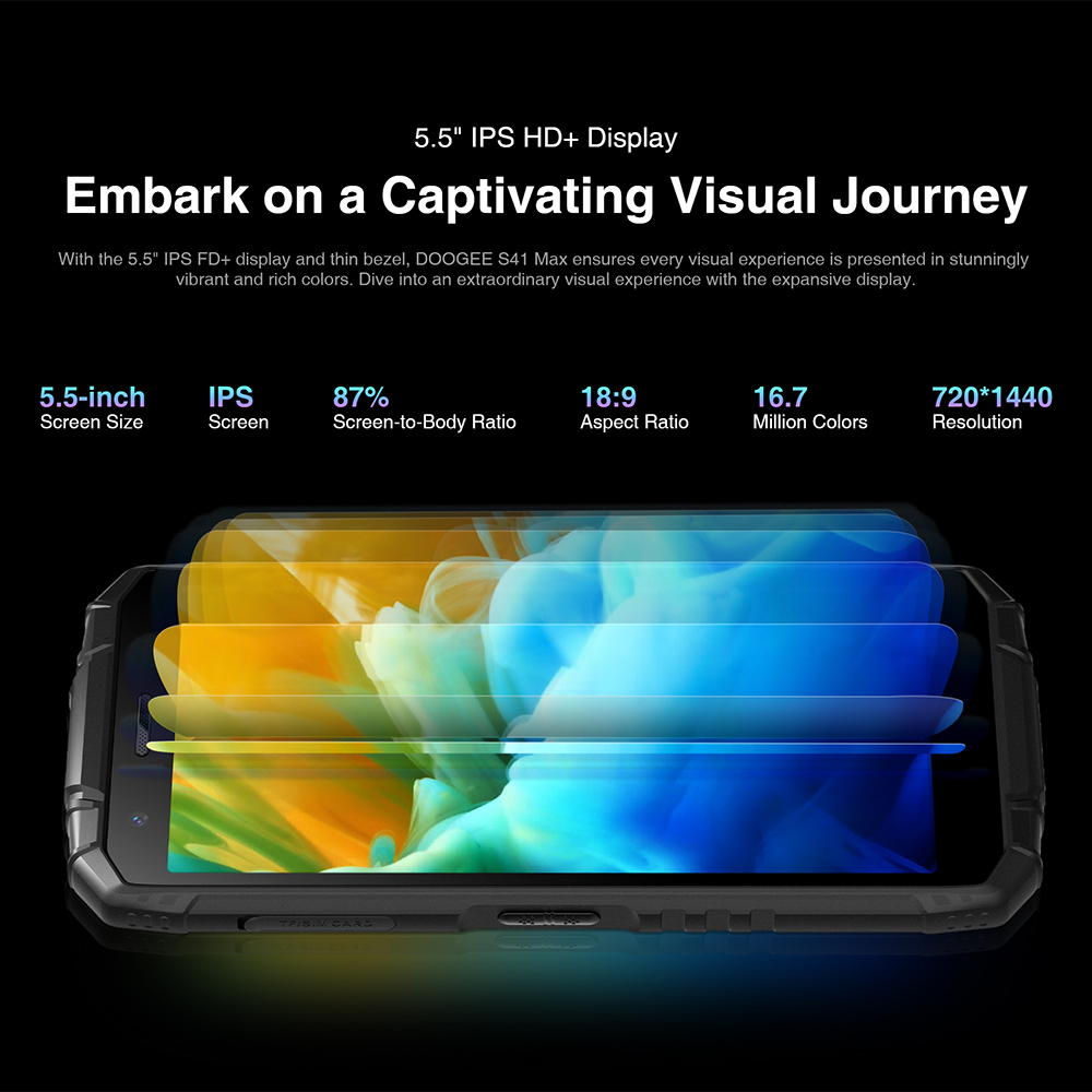 [Weltpremiere] DOOGEE S41 Max 16 GB 256 GB robustes Smartphone 6300 mAh 13 MP AI Dreifachkamera Android 13 NFC 4G Mobiltelefon