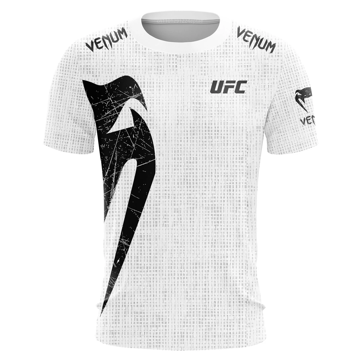 Herren UFC Schwarz Weiß T-Shirt Klassisch Kurzarm 3D-Druck T-Shirts Sommer Lässig O-Ausschnitt Jersey Boxen Fitness Training T-Shirts