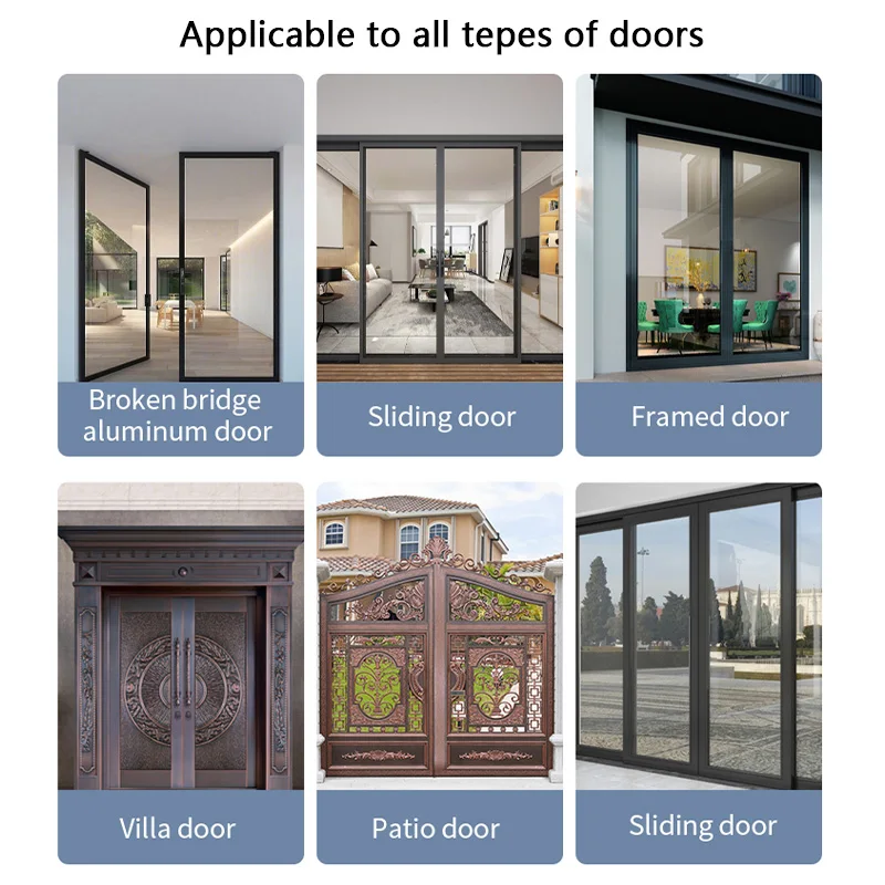 Double-Side Smart Door Lock Waterproof Fingerprint Password Card Tuya App Bridge-Cut For Outdoor Pull Push Sliding Grille Door