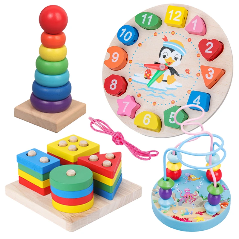 ไม้ Montessori ของเล่นเด็กไม้ Sorting & Stacking ของเล่น Girt สําหรับเด็กผู้หญิงสีรูปร่างของเล่นเพื่อการศึกษา Early สําหรับเด็กวัยหัดเดิน