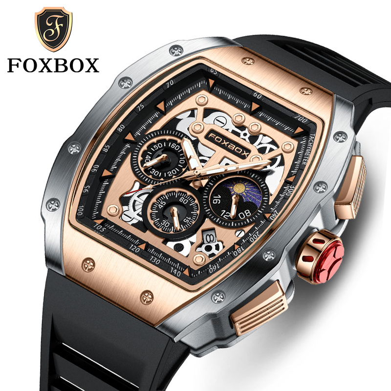 Reloj LIGE para hombre, marca Foxbox, reloj de pulsera de cuarzo resistente al agua de lujo para hombre, reloj deportivo de silicona con fecha, relojes masculinos, reloj Masculino